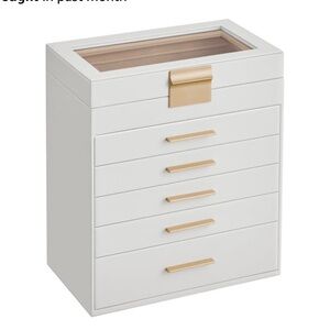 Elegant White and Gold Jewelry Organizer